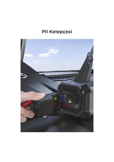 Torima Aps-01 Dijital Ekranlı Akü Takviye Hava Kompresörü & Powerbank 4 Ü 1 Arada