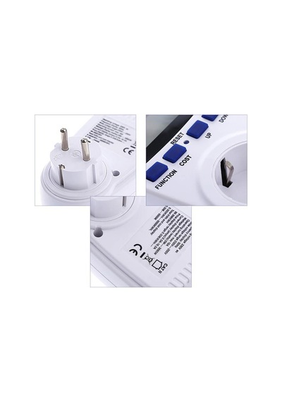 Koodmax - Dijital Wattmetre 220v Priz Tipi 16a 3680w Enerji Sarfiyat Ölçer Tüketim Ölçer