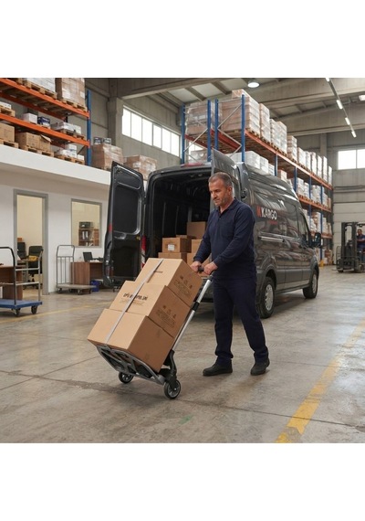 Buffer Katlanabilir Yük Taşıma Arabası, 2 Tekerlekli 75 Kg Kapasiteli Portatif Eşya Ve Koli Taşıma Arabası