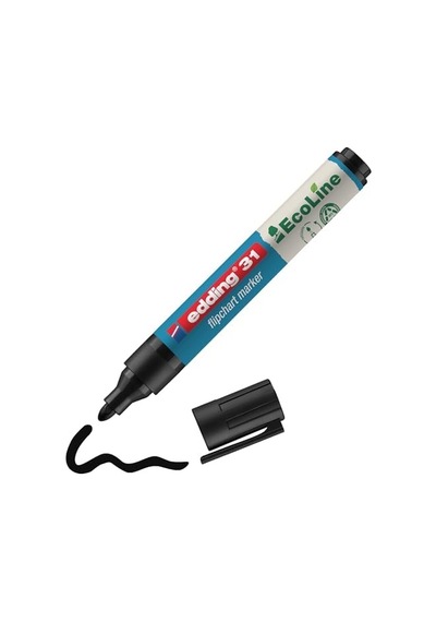 Edding Flipchartmarker 31 Ecoline, Yeniden Doldurulabilir, 1,5 3 Mm, Siyah