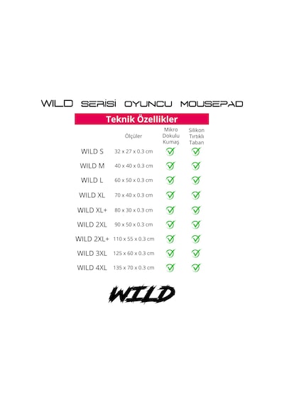 Wild Xl+ 80X30 Cm Oyuncu Gaming Mouse Pad