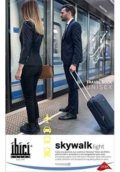 Skywalk Light Gümüş İyonlu Dize Kadar Dinlendirici Çorap Abanoz