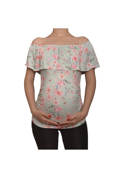 Luvmabelly Maternity 2514 Kayık Yaka Hamile Bluzu Çok Renkli