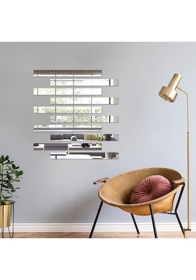 Decorıta Ayna - 10'Lu Takım Şerit Ayna Çok Renkli