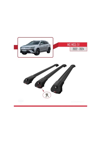 Mg Mg5 Ev 2022 Ve Sonrası İle Uyumlu Ace-1 Ara Atkı Tavan Barı Siyah 3 Adet