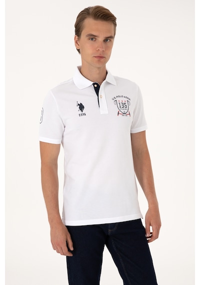U.S. Polo Assn. Erkek Regular Fit Beyaz Polo Yaka Tişört 50299667-VR013