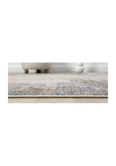 Mariesse Home Vintage Eskitme Desenli Makine Dokuma Salon Oturma Odası Halısı 10206 Mavi