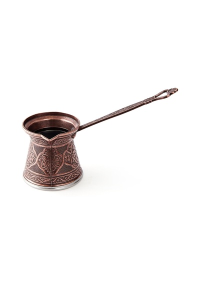 Metal Desenli Cezve No:4 - Kahverengi - 170 Ml