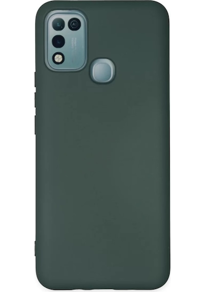Newface İnfinix Hot 10 Play Kılıf Nano İçi Kadife Silikon - Koyu Yeşil