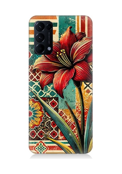 Oppo Reno 5 Uyumlu Desende Renkli Çiçek Baharı Desenli Silikon Kılıf Çok Renkli