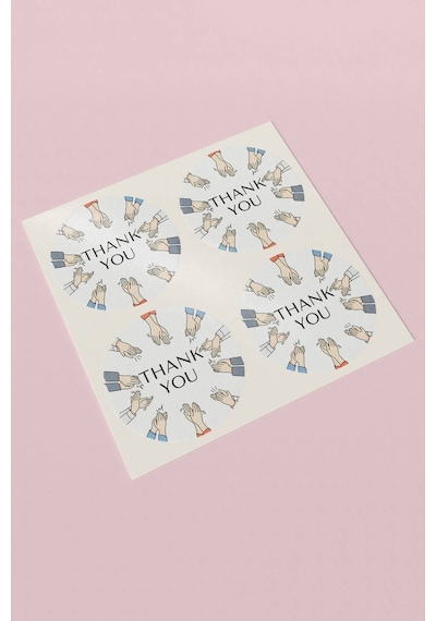Alkışlayan Eller Thank You Sticker 3x3cm St2334 Çok Renkli