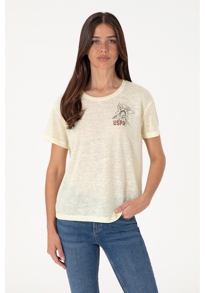 U.S. Polo Assn. Kadın Limon Bisiklet Yaka Tişört 50299755-VR035