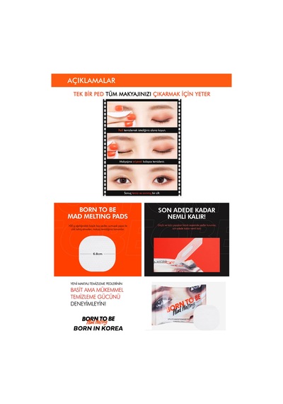 Missha Mad Melting Lip&Eye Makeup Remover Pads Dudak & Göz Makyajı Temizleme Pedi 10 Adet