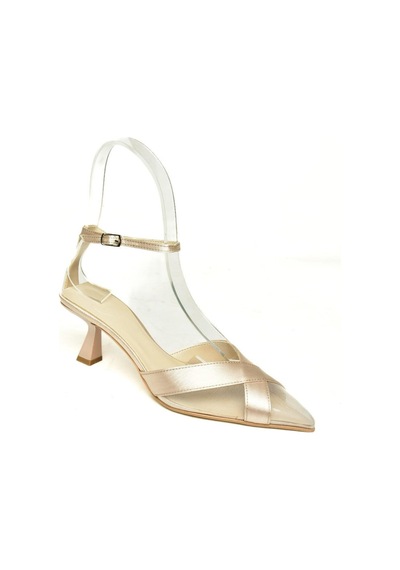 Fox Shoes U654074204 Bej Kumaş İnce Topuklu Kadın Ayakkabı Bej