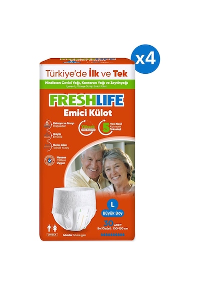 Large Emici Külot 30 Lu 4 Paket 120 Adet L