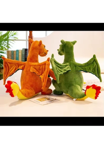 Pokemon Charizard Peluş Oyuncak 25cm Charizard Pokemon Peluş Figür Yeşil Ejderha Diğer