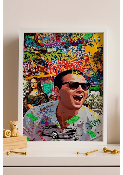 Jordan Belfort The Wolf Of Wall Street Çerçeveli Tablo Dream Big Pop Ofis Hediyesi Street Art