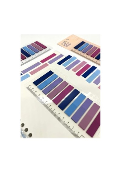 10 Renkli Cetvelli Pastel Mavi Ve Mor Tonları İndeks Sticker/index/post-it/postit/kitap Ayracı/not Kağıdı
