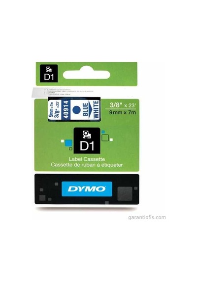 Dymo D1 Beyaz/Mavi Yedek Şerit 9Mm X 7Mt 40914
