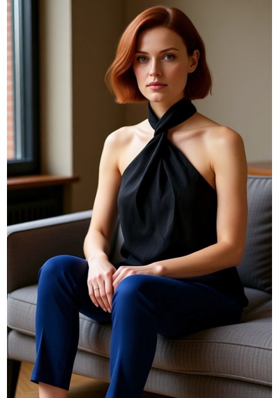 Ersefa Boyundan Düğümlü Bluz Şık Ve Rahat Yazlık Moda Trend Tasarım Özen siyah