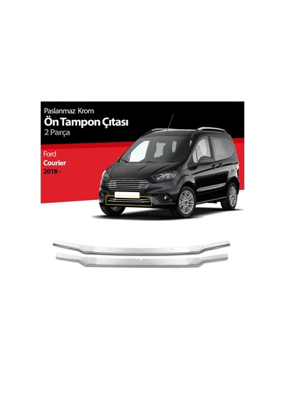Ford Tourneo Courıer 2018 Üzeri Krom Ön Tampon Çıtası 2 Prç.