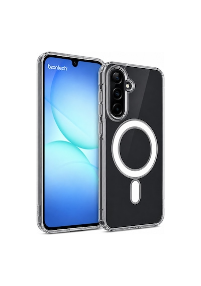 Samsung Galaxy A17 Uyumlu Yumuşak Magsafe Kablosuz Şarj Destekli Şeffaf Kılıf Kamera İçin Yükseltilmiş Çerçeve