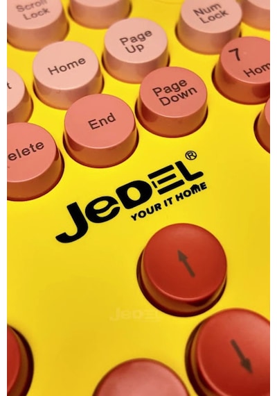 Jedel Wkb104 Kablosuz Bluetooth + 2.4ghz Çift Modlu Klavye - Retro Daktilo Tasarımlı