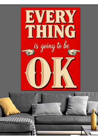 Ahşap Tablo Kırmızı Motivasyon Yazılı Poster