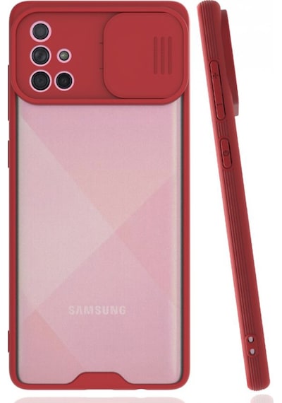 Nettech Samsung Galaxy A71 Uyumlu Platin Kamera Kızaklı Arka