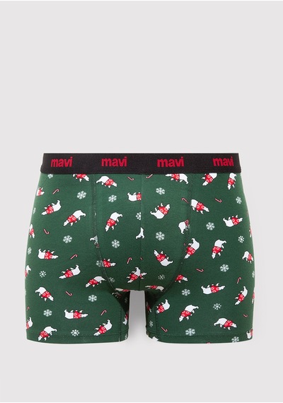 Mavi - Baskılı Boxer 0912140-71871 Yeşil