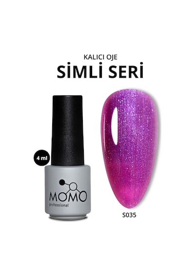 Momo Professional Kalıcı Oje S035 Mavi Sedefli Mor 4 ML