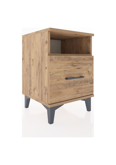 Hyperion Komodin Tek Raflı Tek Çekmeceli 44x44x64 Çam-çam Çam