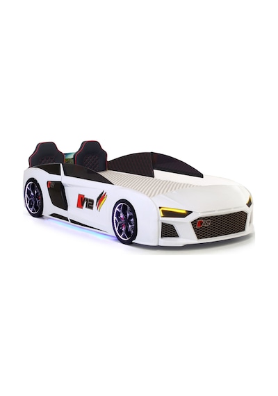 Beyaz Arabalı Yatak V12 Audi Full Ledli Kumandalı Ve Müzikli Beyaz Arabalı Yatak V12 Audi Full Ledli Kumandalı Ve Müzikli