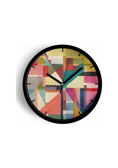 Modern Duvar Saati - 25cm - Önü Camlı Siyah Kasa - Sessiz Mekanizma-jh0754 Siyah
