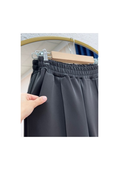 Unika Boutique Zayna Bol Paça Çımalı Skuba Dalgıç Pantolon-mt3555 Beyaz Siyah