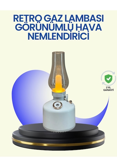 Hubrendy Tekno 280 Ml Tanklı Retro Gaz Lambası Difüzör Usb Şarjlı Hava Nemlendirici