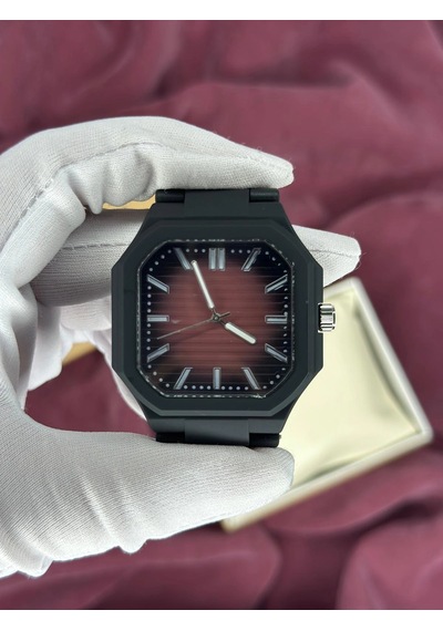 Analog Kemik Kordon Siyah-bordo Kol Saati