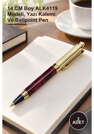 2 Adet Tükenmez Kalem 14 Cm Boy Alk4119 Modeli, Yazı Kalemi Ve Ballpoint Pen 1