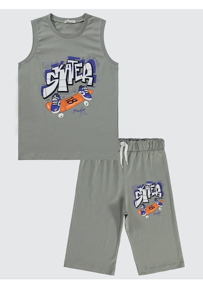 Civil Boys Erkek Çocuk Pijama Takımı 10-13 Yaş Gri