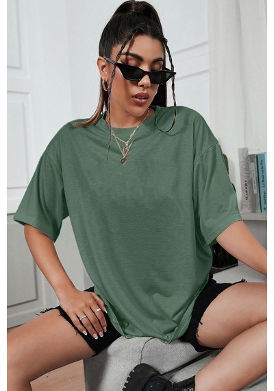 Unisex Aesthetic Baskılı T-shirt Yeşil