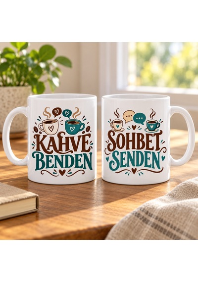 Buradabulabilirsin Sohbetin Tadı 2'li Kupa Seti - Model 340 Bbz Çok Renkli