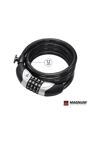 Magnum 12X1800 Şifreli Bisiklet Kilidi 3110 Mat Siyah - Yeşil