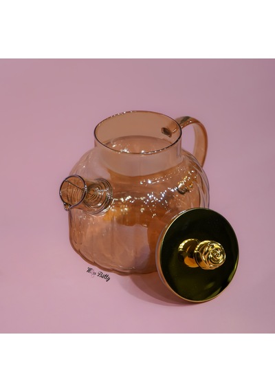 Rose Deluxe Çizgi Desen Demlik Amber