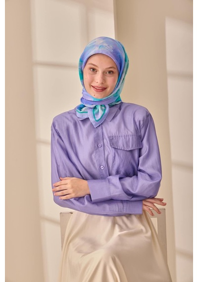 Silk Home Olinda İpek Eşarp 47004-16 Lila, Turkuaz, Yeşil, Mavi