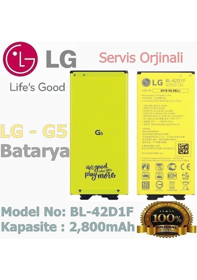 LG Uyumlu G5 Bl-42D1F Batarya Bl42D1F Garantili 2800Mah Batarya Se