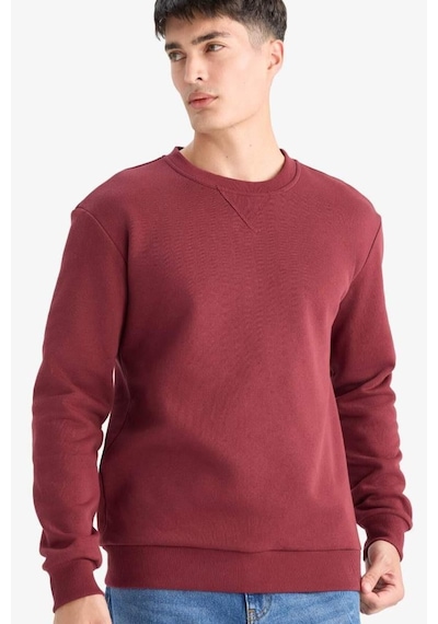 Defacto Regular Fit Bisiklet Yaka Basic Düz Kalın Sweatshirt T3777az25aubr194 Bordo