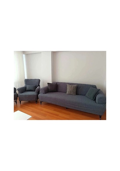 Jakarli 3+3+1+1 Lastikli Koltuk Kılıfı Esnek, Leke Tutmaz, Antrasit - 815954100 Antrasit