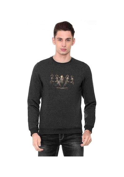 Megadeth Metal Rock Müzik Baskılı Füme Erkek Örme Sweatshirt (528893367)