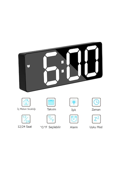 Techtic Alarmlı Termometreli Led Dijital Masa Saati Techtic Alarmlı Termometreli Led Dijital Masa Saati