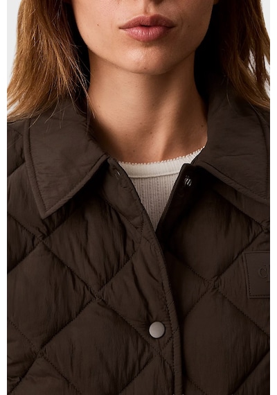 Calvin Klein Kapitoneli Regular Fit Çıtçıt Düğmeli Mont Lv047g509gto2 Bayan Mont Lv047g509g To2 Kahve
